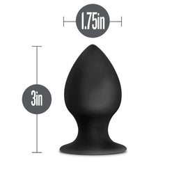 Anal Adventures Platinum Anal Stout Plug - Medium - Black 7.6 cm Medium Butt Plug