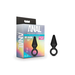 Anal Adventures Platinum Loop Plug - Small Black 7.6 cm Butt Plug