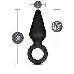 Anal Adventures Platinum Loop Plug - Small Black 7.6 cm Butt Plug