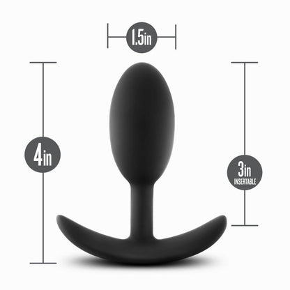 Anal Adventures Platinum Vibra Slim Plug - Black 10.1 cm Butt Plug with Internal Ball