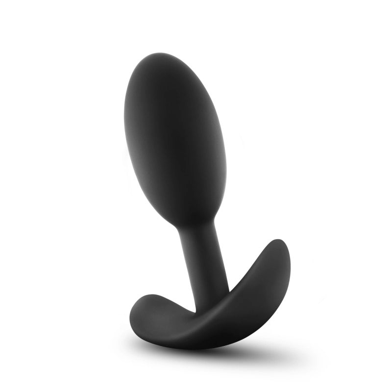 Anal Adventures Platinum Vibra Slim Plug - Black 8.9 cm Small Butt Plug with Internal Ball