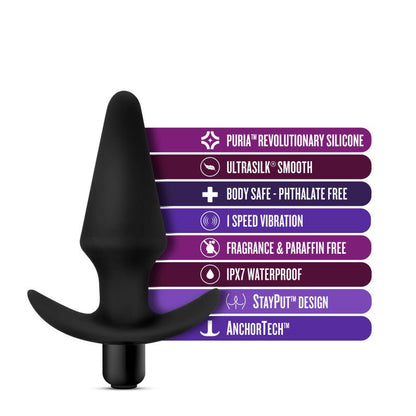 Anal Adventures Platinum Vibrating Butt Plug Black 12.7 cm (5'')