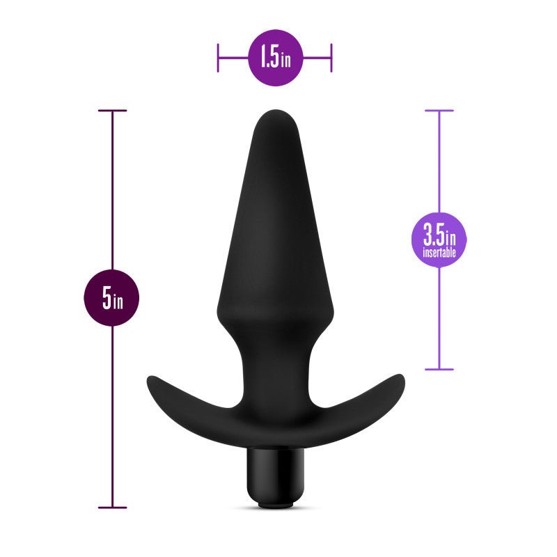 Anal Adventures Platinum Vibrating Butt Plug Black 12.7 cm (5'')