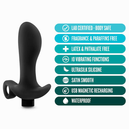 Anal Adventures Platinum Vibrating Prostate Massager 01 Black 10.8 cm USB Rechargeable