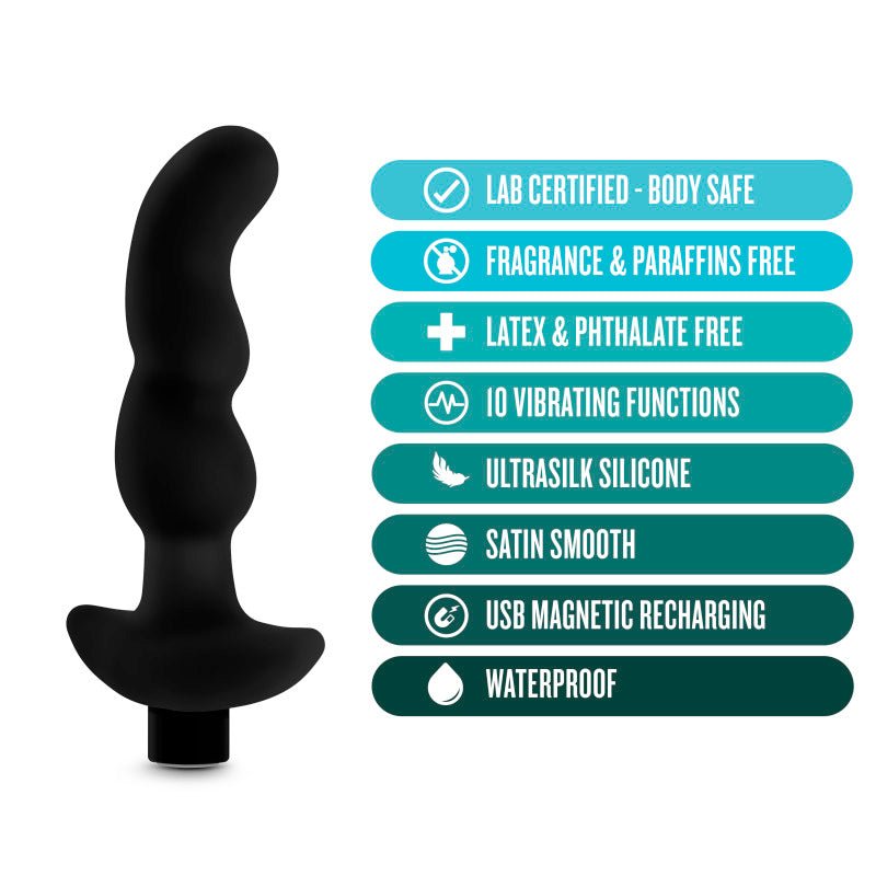 Anal Adventures Platinum Vibrating Prostate Massager 03 Black USB Rechargeable 15.2 cm