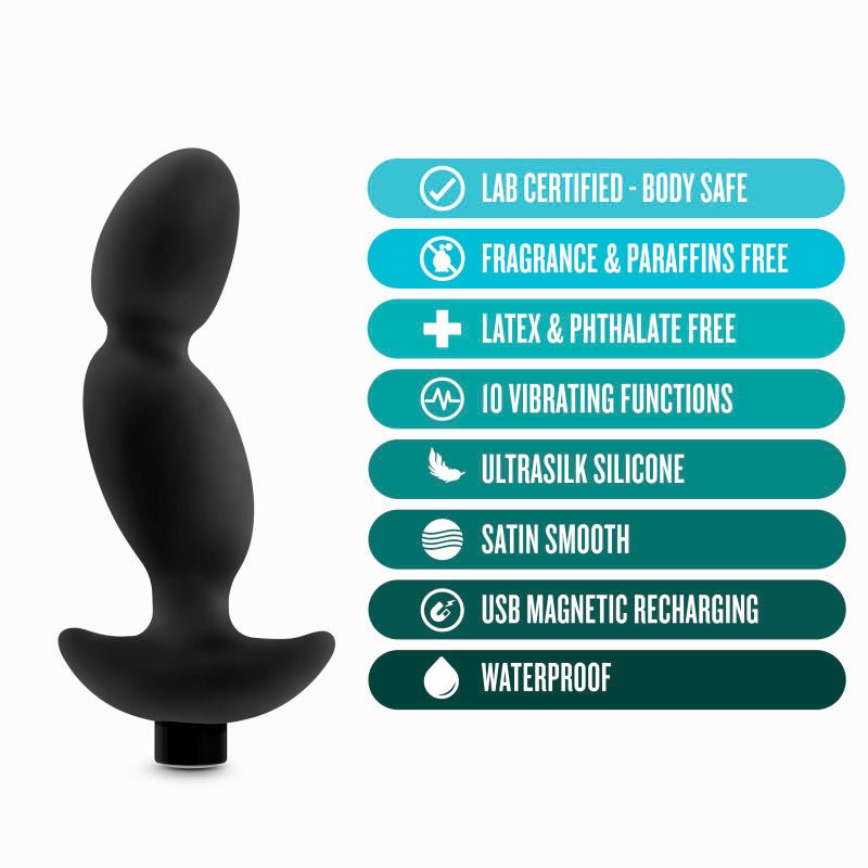 Anal Adventures Platinum Vibrating Prostate Massager 04 Black 16.5 cm USB Rechargeable