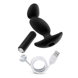 Anal Adventures Platinum Vibrating Prostate Massager 04 Black 16.5 cm USB Rechargeable