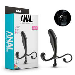 Anal Adventures Prostate Stimulator Black 12.7 cm Prostate Massager