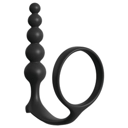 Anal Fantasy Collection Ass - Gasm Cockring Anal Beads - Black Cock Ring with Anal Plug