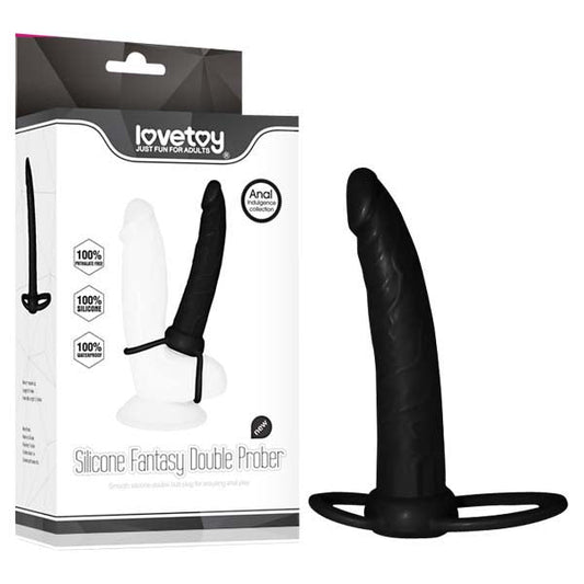 Anal Indulgence Collection Silicone Fantasy Double Prober - 15.2 cm (6'') Anal Dong & Cock Ring