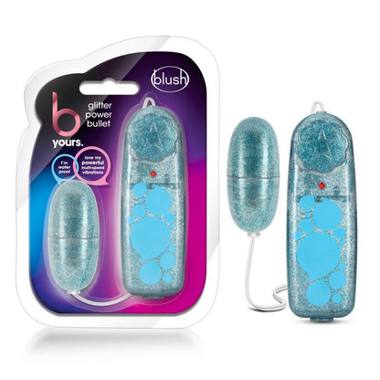 B Yours Glitter Power Bullet - Glitter Blue 5.5 cm Bullet