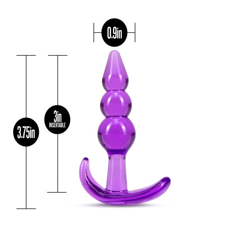 B Yours Triple Bead Anal Plug Purple 9.5 cm