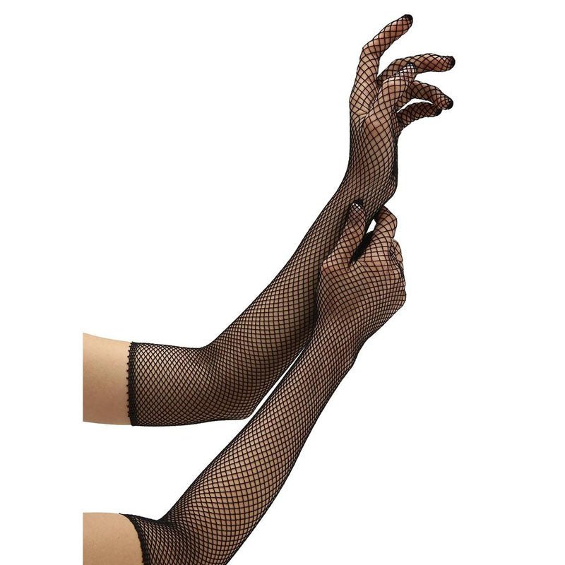Baci White Label Fishnet Opera Glove Black