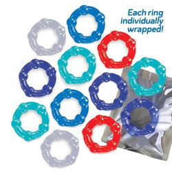 Baller's Dozen Beaded Individually Wrapped Cock Rings - Pack of 12