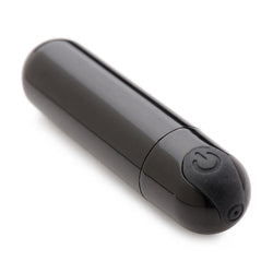 Bang! 10X Vibrating Metallic Bullet - Black USB Rechargeable Bullet