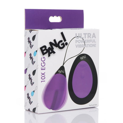 Bang!10X Vibrating Egg & Remote Purple