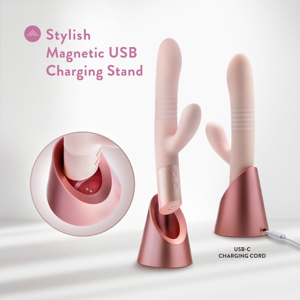 Blush - Fraya - Pink 24.1 cm USB Rechargeable Thrusting Rabbit Vibrator