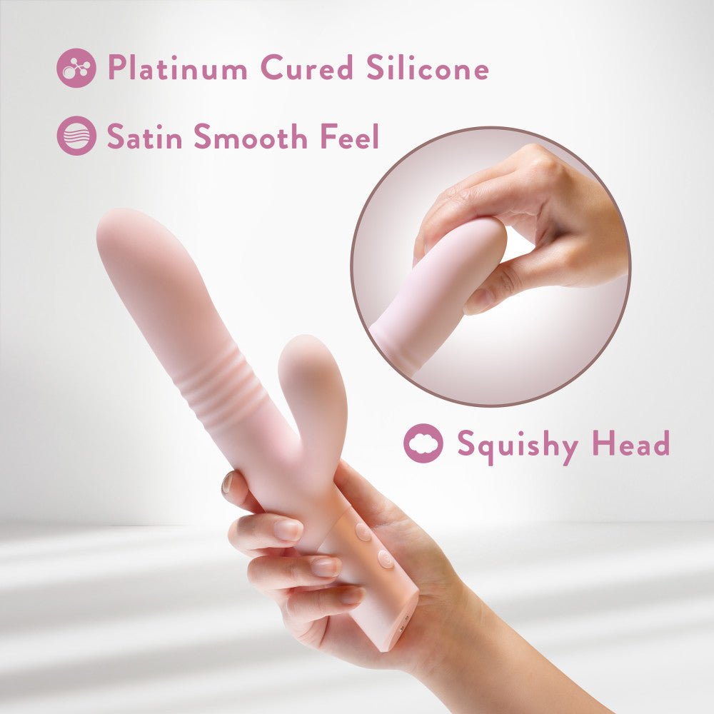 Blush - Fraya - Pink 24.1 cm USB Rechargeable Thrusting Rabbit Vibrator