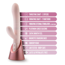 Blush - Fraya - Pink 24.1 cm USB Rechargeable Thrusting Rabbit Vibrator