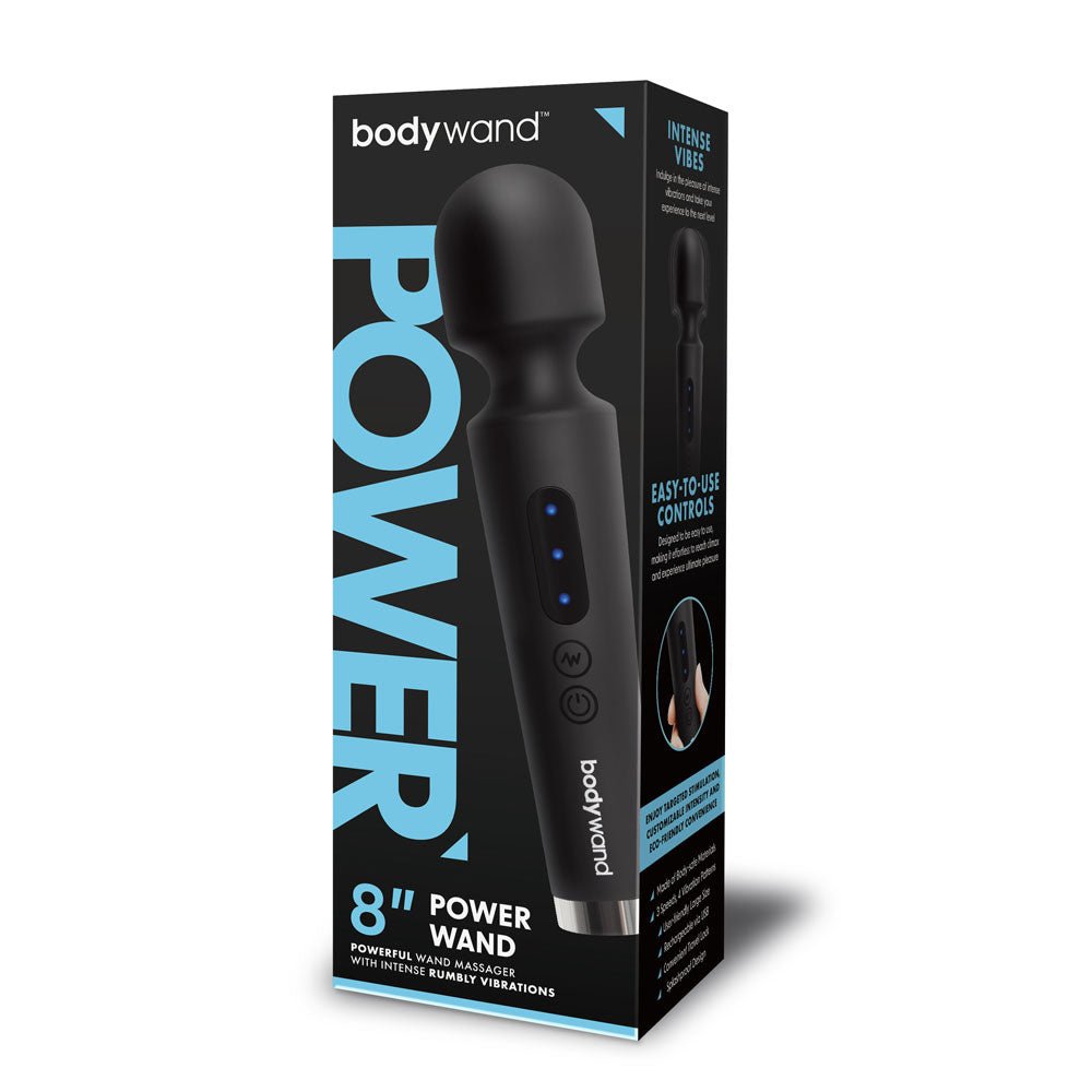 Bodywand 8'' Power Wand Black 20.3 cm USB Rechargeable Massager Wand