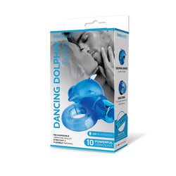 Bodywand Rechargeable Dancing Dolphin Ring Blue Vibrating Cock Ring