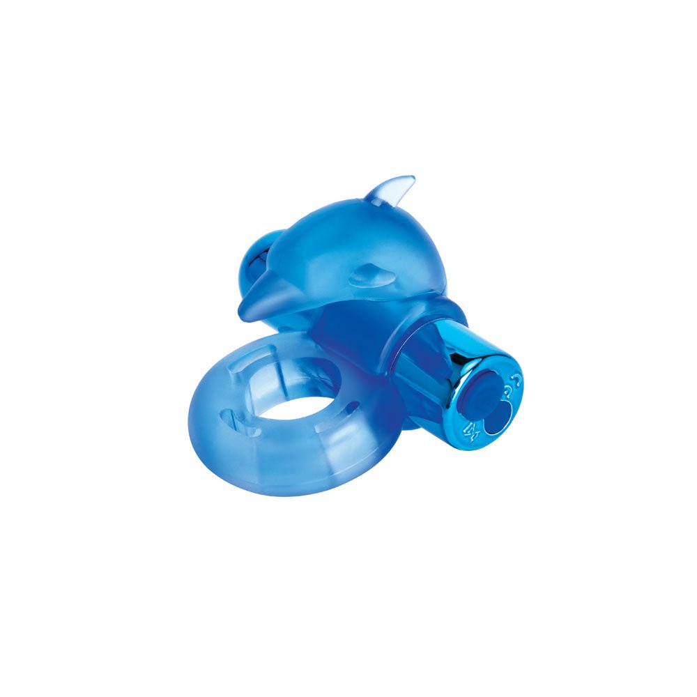 Bodywand Rechargeable Dancing Dolphin Ring Blue Vibrating Cock Ring