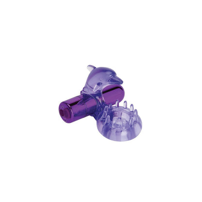 Bodywand Rechargeable Dolphin Ring with Clit Ticklers Purple Vibrating Cock Ring