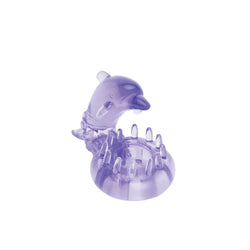 Bodywand Rechargeable Dolphin Ring with Clit Ticklers Purple Vibrating Cock Ring