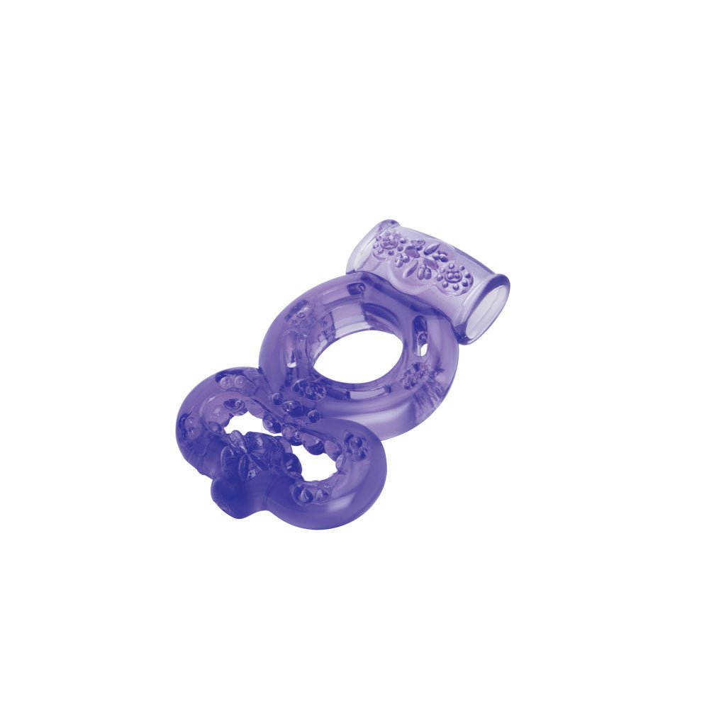 Bodywand Rechargeable Duo Ring Purple Vibrating Cock Ring