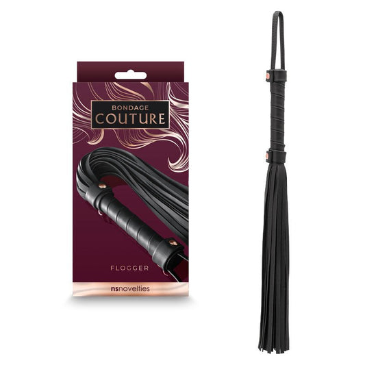 Bondage Couture Flogger - Black Flogger Whip