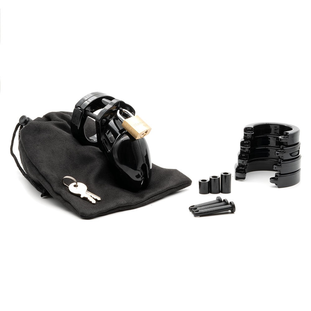 CB-6000S Chastity Cock Cage Kit - Black 2.5 Inch Cock Cage Kit