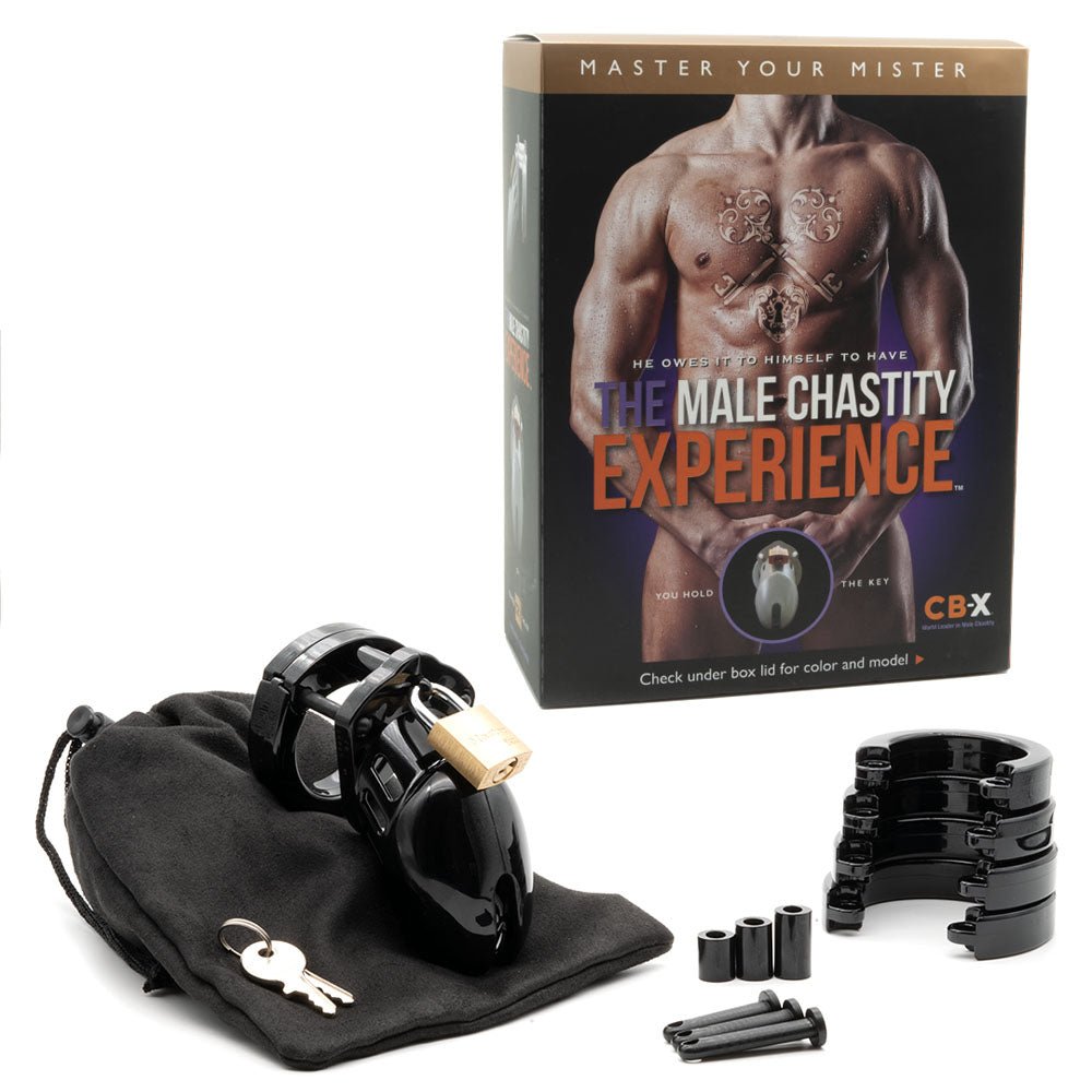 CB-6000S Chastity Cock Cage Kit - Black 2.5 Inch Cock Cage Kit