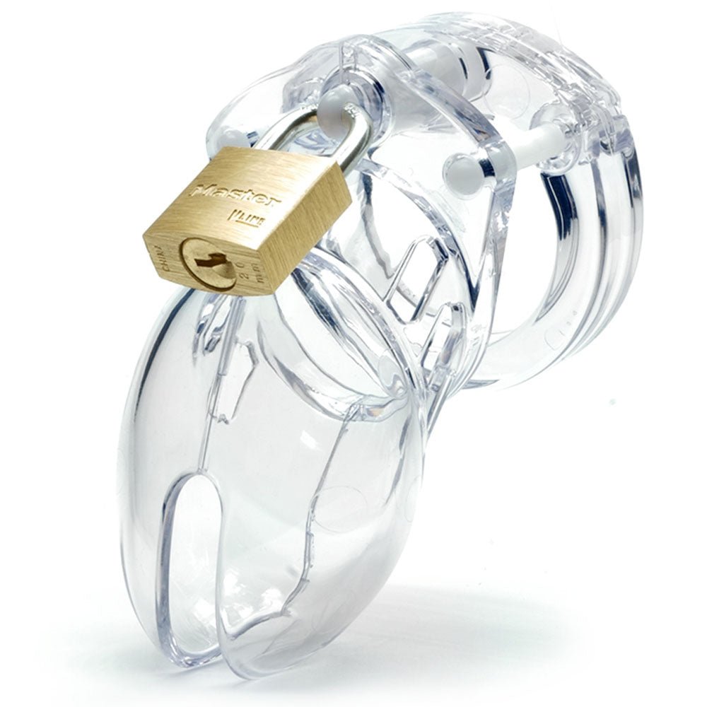 CB-6000S Chastity Cock Cage Kit - Clear 2.5 Inch Cock Cage Kit