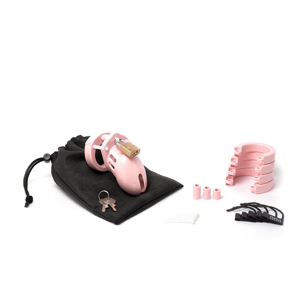 CB-6000S Chastity Cock Cage Kit - Pink 2.5 Inch Cock Cage Kit