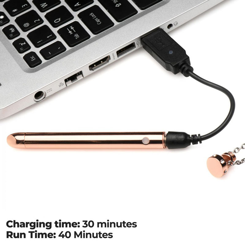 Charmed 7X Vibrating Necklace - 11 cm USB Rechargeable Vibrating Necklace