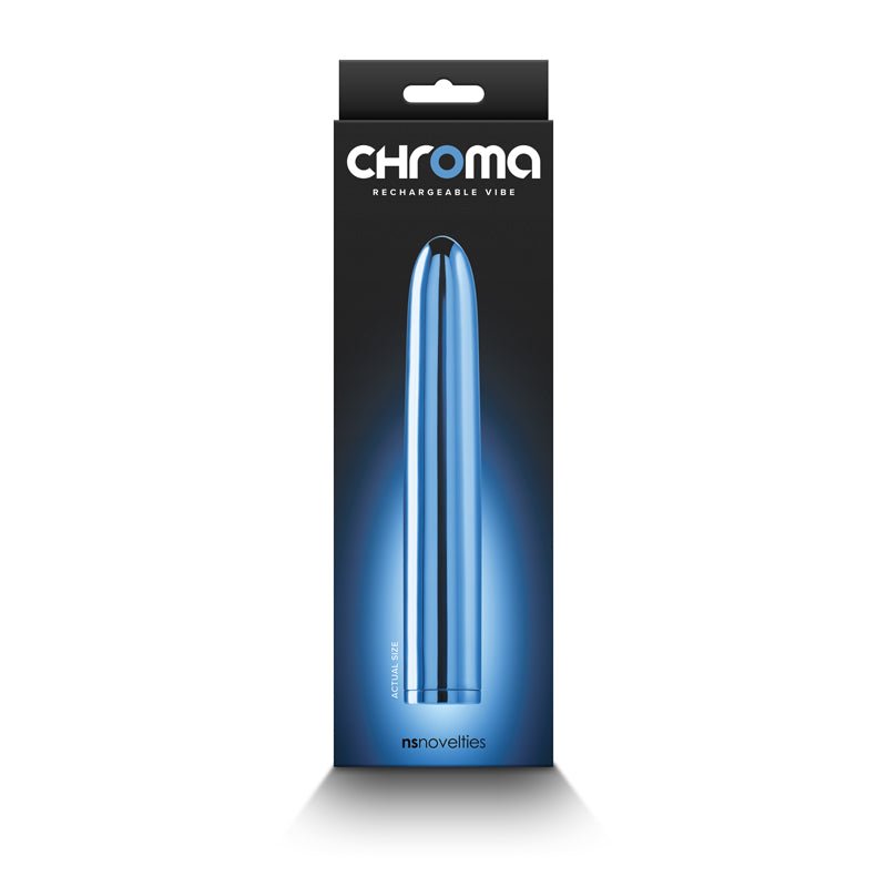 Chroma - Blue - Metallic 17 cm USB Rechargeable Vibrator