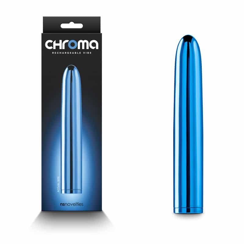 Chroma - Blue - Metallic 17 cm USB Rechargeable Vibrator