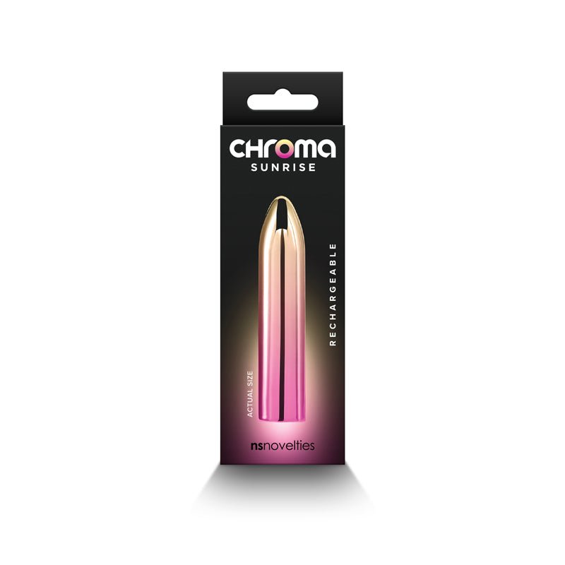 Chroma Sunrise - Medium - Metallic Pink/Gold 9 cm USB Rechargeable Mini Vibrator