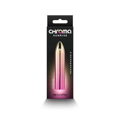 Chroma Sunrise - Medium - Metallic Pink/Gold 9 cm USB Rechargeable Mini Vibrator