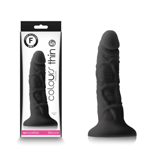 Colours Pleasures - Thin 5'' Dildo Black