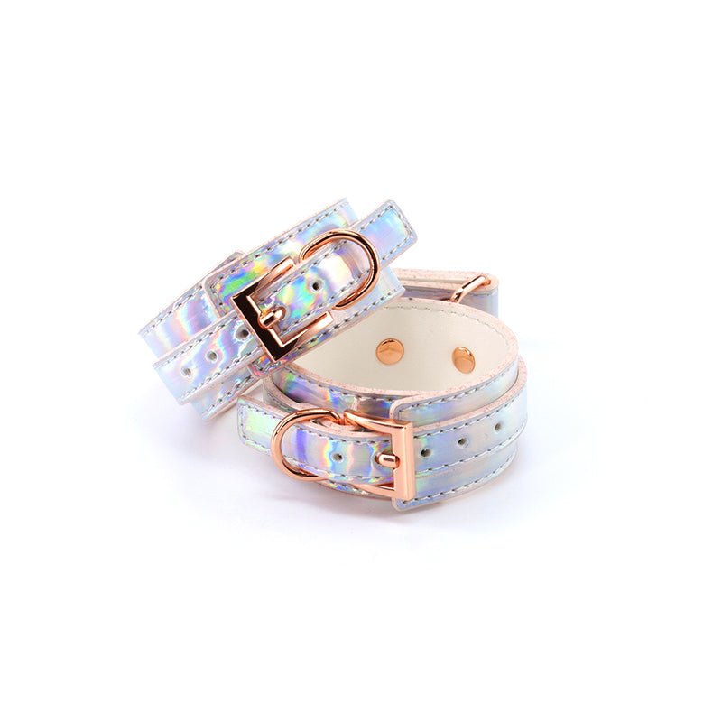 Cosmo Bondage Ankle Cuffs - Rainbow - Metallic Rainbow Restraints