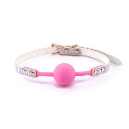 Cosmo Bondage Ball Gag - Rainbow - Metallic Rainbow/Pink Mouth Restraint