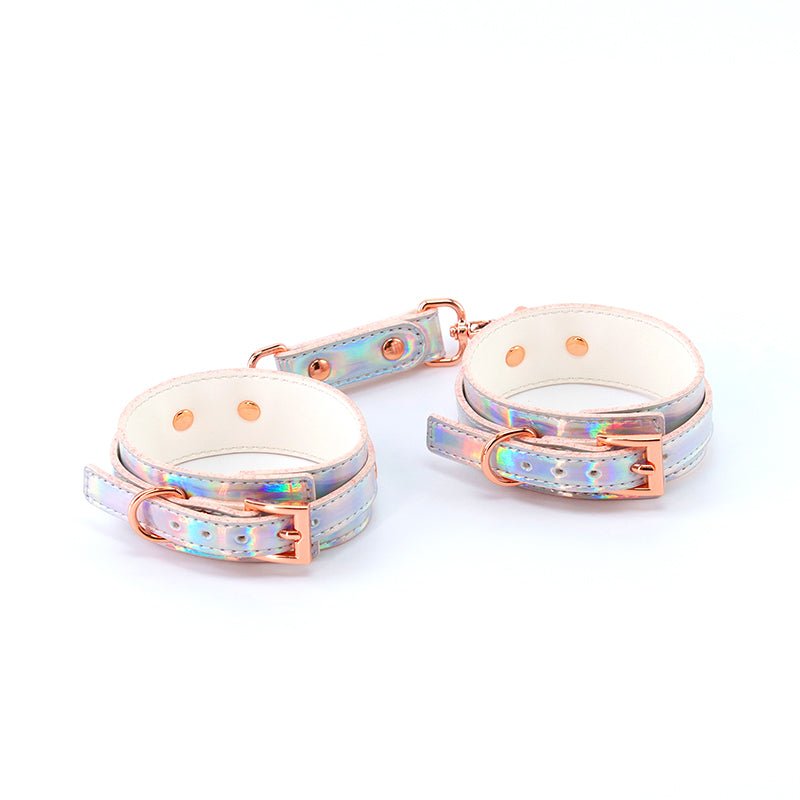 Cosmo Bondage Wrist Cuffs - Rainbow - Metallic Rainbow Restraints