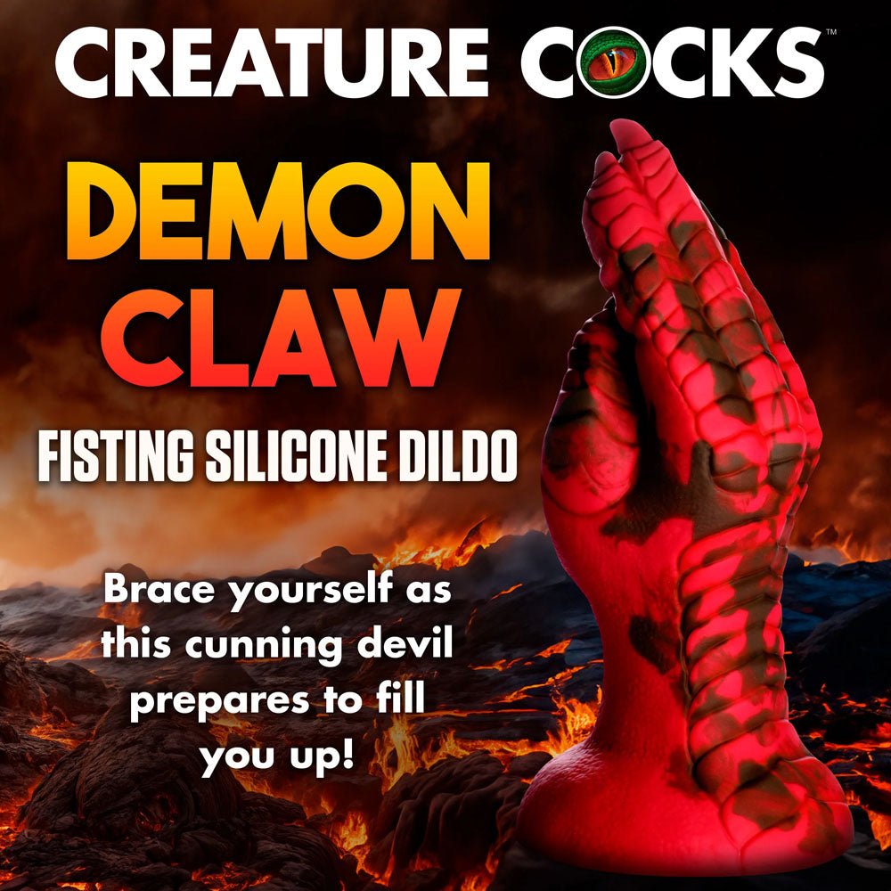 Creature Cocks Demon Claw Fisting Silicone Fantasy Dildo - Red 21.8 cm