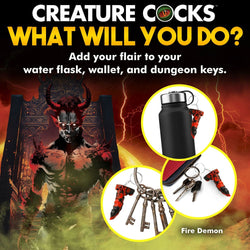 Creature Cocks Fire Demon Keychain - Novelty Fantasy Dildo Keyring