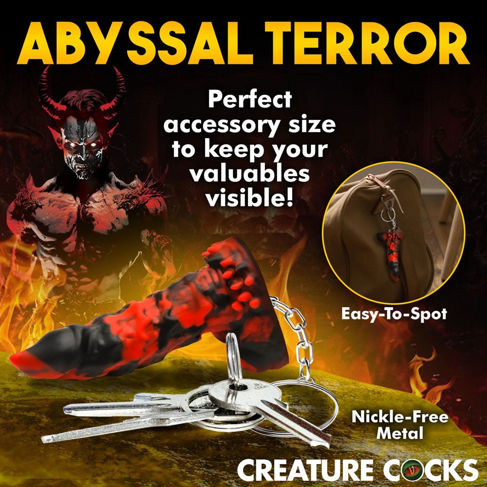 Creature Cocks Fire Demon Keychain - Novelty Fantasy Dildo Keyring