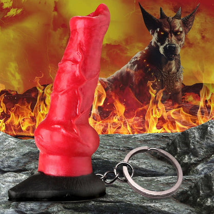 Creature Cocks Hell - Hound Keychain - Novelty Fantasy Dildo Keyring