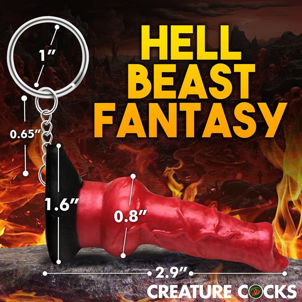 Creature Cocks Hell-Hound Keychain - Novelty Fantasy Dildo Keyring