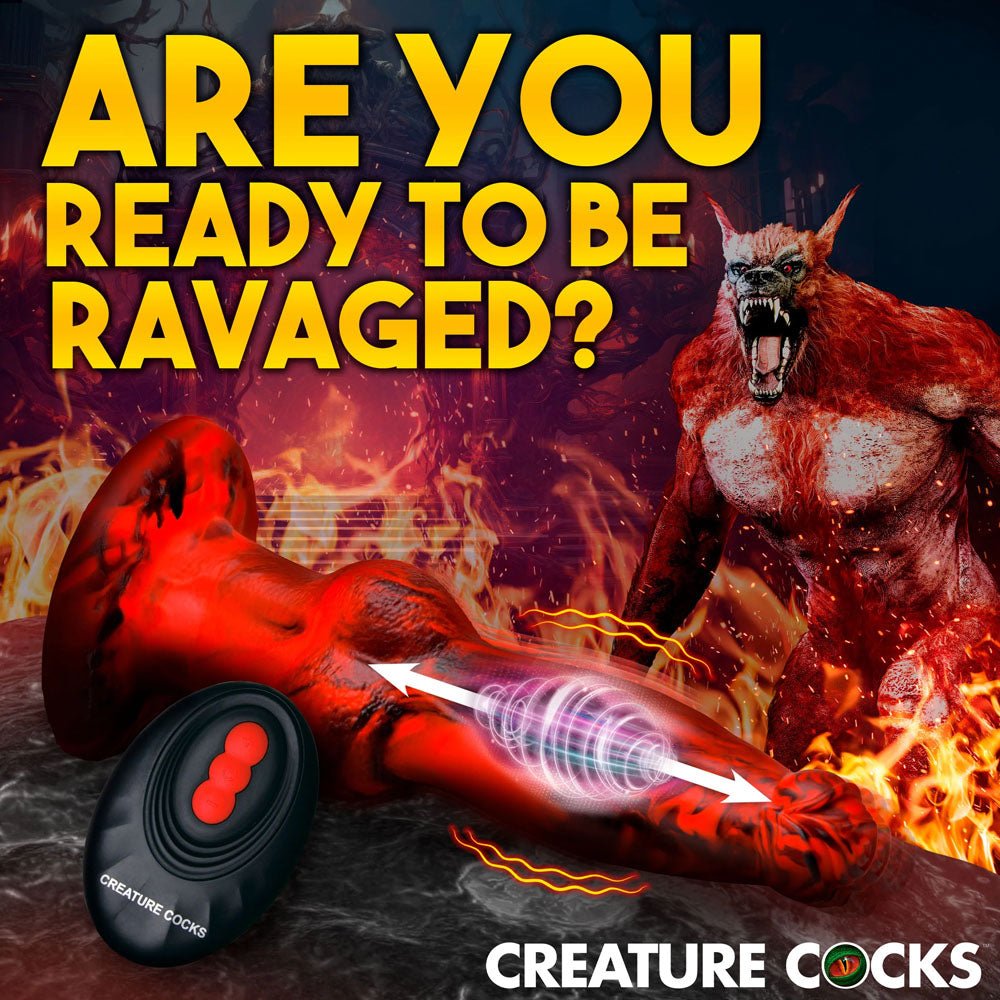 Creature Cocks Hell Wolf - Red 22 cm USB Rechargeable Thrusting Fantasy Dildo