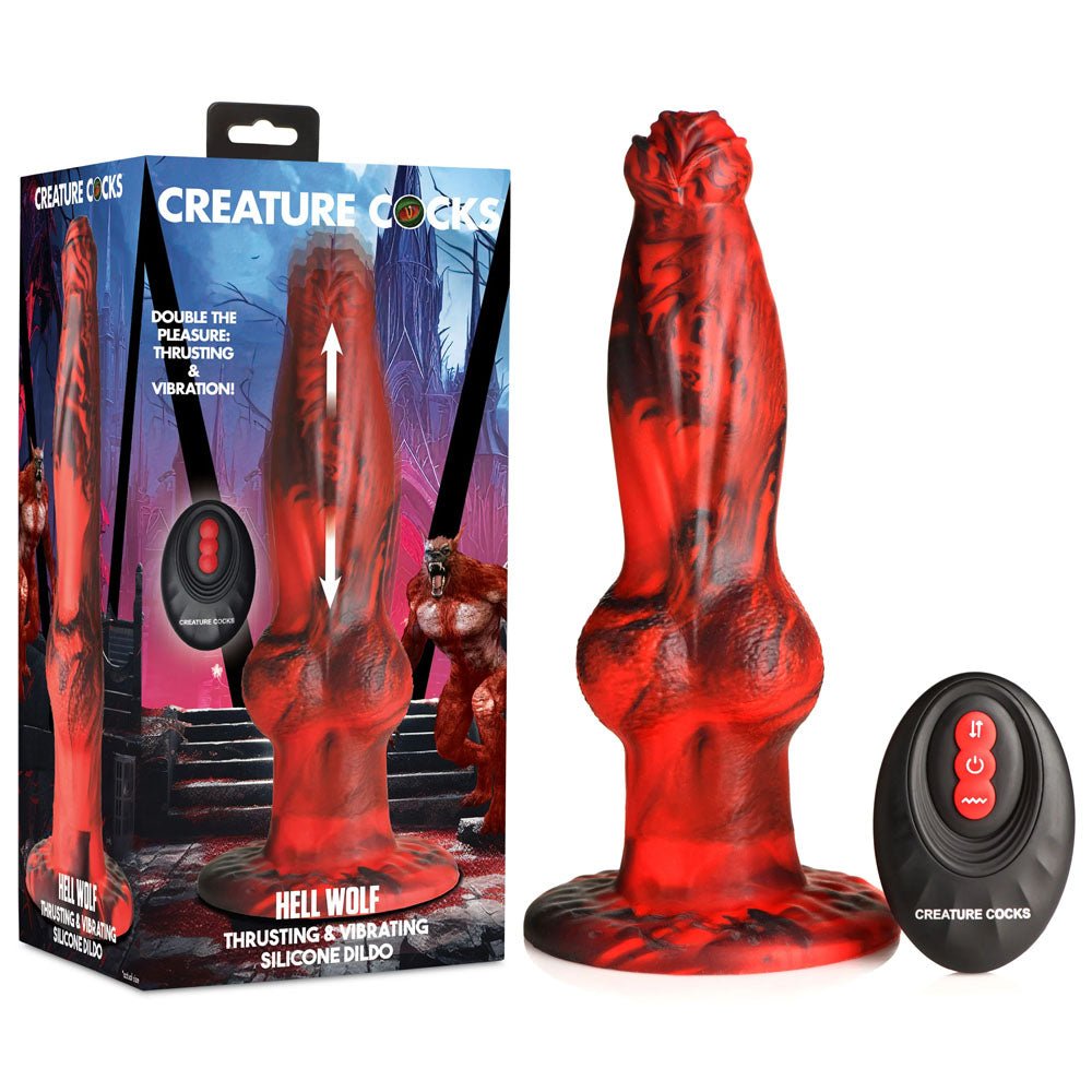 Creature Cocks Hell Wolf - Red 22 cm USB Rechargeable Thrusting Fantasy Dildo